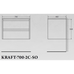 Тумба под раковину BelBagno Kraft KRAFT-700-2C-SO-RNN, подвесная