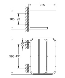 Полка для полотенец с держателем Grohe Selection 41066DC0, 60 см, суперсталь