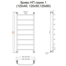 Полотенцесушитель Тругор  Браво НП 1 120*40 (ЛЦ4) (Браво1/нп12040)