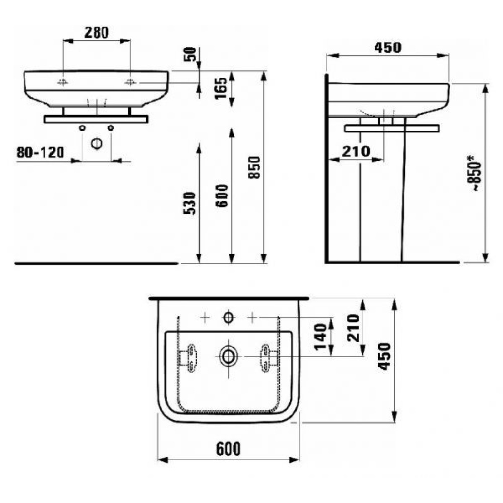 Раковина Laufen Form 8.1067.3.000.104.1, 60*45см