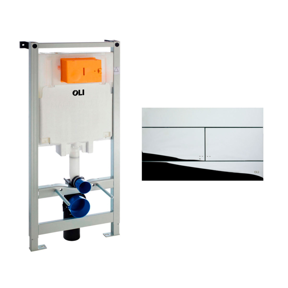 Фото Инсталляция OLI 80  мм+Панель слива SLIM, хром глянец, OLI 300572mSl00