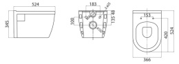 Унитаз подвесной BelBagno LOTO BB070CHR/SC безободковый