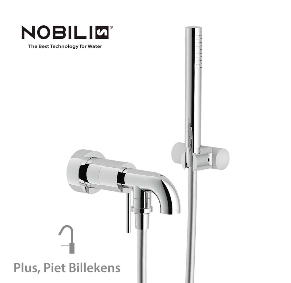 Фото NOBILI Plus PL00150CR - Смеситель для ванны в комплекте с ручным душем (хром)