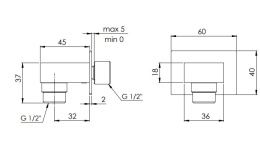 Подключение для душевого шланга REMER (309WNO) черный, матовый