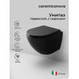 Унитаз подвесной Ceramicanova Metropol CN4002TMB сиденьем Микролифт, Черный матовый