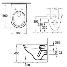 Подвесной унитаз 5660R001 Villeroy Boch O'Novo