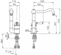 Cмеситель Nicolazzi Cucina 3407CR75 для кухни, хром/El Capitan