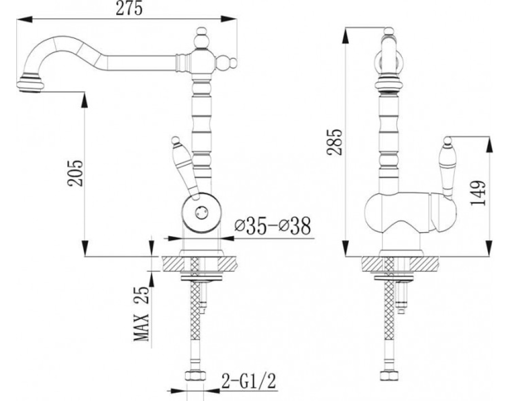 Фото Смеситель для раковины Timo Morea (2406F anthracite)