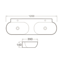 Фото Раковина SantiLine 120 SL-2113 двойная Белая
