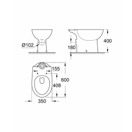 Grohe Bau Ceramic 39428000 Унитаз напольный стандартный