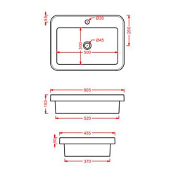 Фото Раковина встраиваемая 60 5 см ArtCeram Fuori Scala (TFL034 05 00 bi matt *1) белый матовый