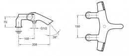 Смеситель Jacob Delafon Symbol E71685-CP для ванны термостатический