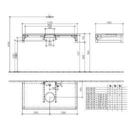 Столешница под раковину A78911NH VILLEROY&BOCH MY NATURE, 1100 x 170 x 550 мм