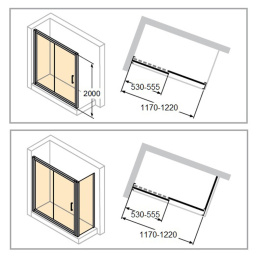 Душевая дверь раздвижная Huppe Classic 2 C20409.069.321,стекло прозрачное, профиль блестящее серебро