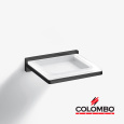 Colombo Design LOOK B1601.GL - Стеклянная мыльница в комплекте с настенным держателем (графит полиро
