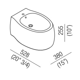 Agape Pear 2 ACER0897BZG *1 Биде подвесное 38x52.8x25.5 см, цвет: темно-серый