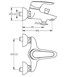Смеситель Ideal Standard Cerasprint New B3743AA для ванны/душа