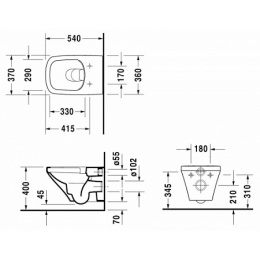 Чаша для унитаза подвесного Duravit Durastyle 2551090000, белый