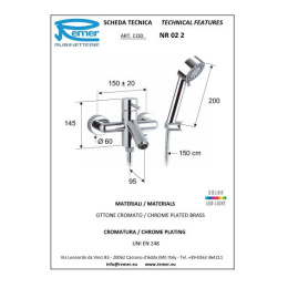 Смеситель Remer для раковины RR N18 напольный (Н=940мм)