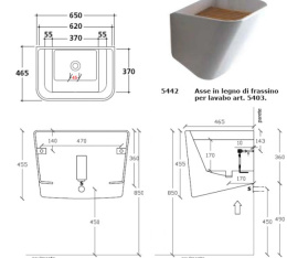Постирочная раковина 65 см Galassia Meg11 (5403), цвет белый