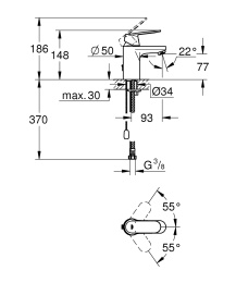 Grohe Eurosmart Cosmopolitan 3282700E Смеситель для раковины, корпус маленький
