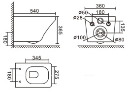 Комплект 4 в 1 Унитаз подвесной BelBagno + Система инсталляции BB3201CHR-MB/BB3201SC-MB/BB002-80/BB0