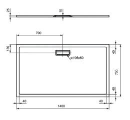 Поддон душевой Ideal Standart Ultra Flat New T4477V1 140 x 70 см ультратонкий, прямоугольный, белый