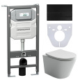 Подвесной унитаз Ceramica Nova CN6000_1002B_1000 Сет 4 в 1 Rimless с системой инсталляции