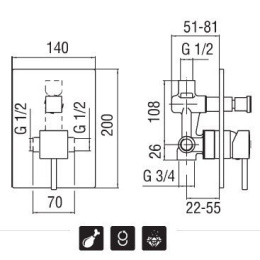NOBILI Tower TW00100CR Смеситель для душа (хром)