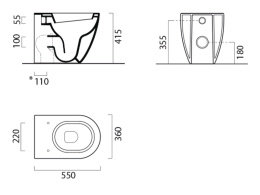 Унитаз приставной GSI Pura 881011