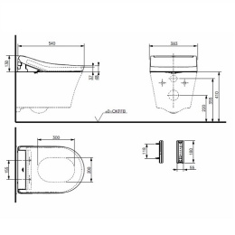 Крышка-биде для унитаза TOTO Washlet RG TCF34270GEU (белый глянцевый)