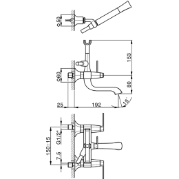 Смеситель для ванны/душа Cisal Cherie CF0001207C, золото