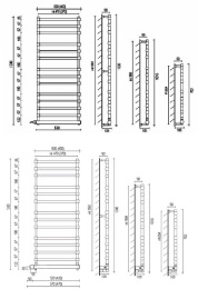 Полотенцесушитель электрический Margaroli Sole 564-8 ВОХ, 5644708SAB, сатин