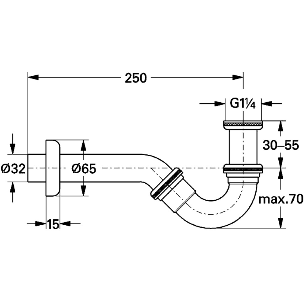 Сифон для биде Grohe Others 28946000, хром, ø32