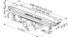 Душевой канал Ravak 10° (X01629) нержавеющая сталь