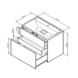 База под раковину Am.Pm Inspire 2.0 (M50AFHX0803GM) графит матовый