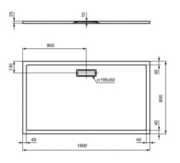 Фото Поддон душевой Ideal Standart Ultra Flat New T447301 180 x 80 см ультратонкий, прямоугольный, белый