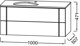 Тумба под раковину Jacob Delafon Nouvelle Vague 100 см, EB3040-G1C, белый глянцевый