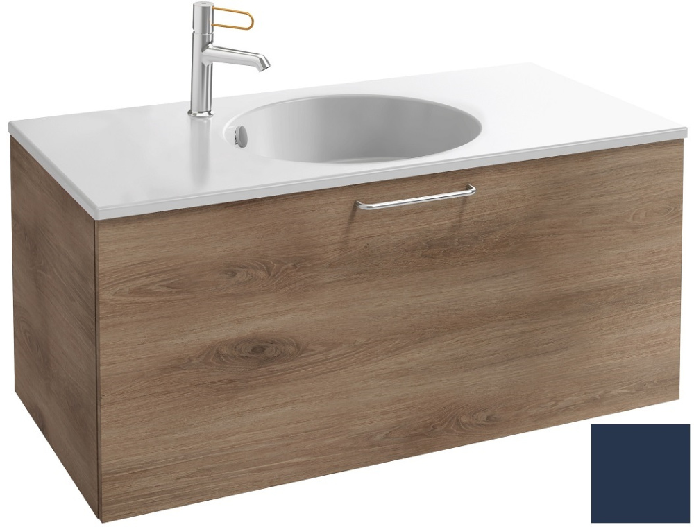 Фото Тумба под раковину Jacob Delafon Odeon Rive Gauche 90 см, EB2513-RX-G98, цвет тёмно-синий глянцевый,