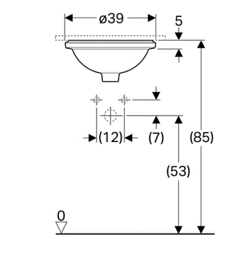 Geberit Variform 500.746.01.2 Раковина, встраиваемая снизу