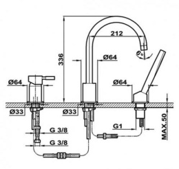 Фото Teka Kobe 3515212 Смеситель для ванны