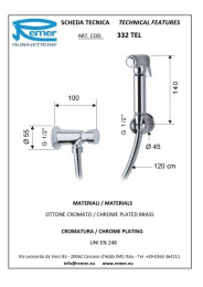 Remer SHOWERS RR 332TEL Набор (лейка, шланг, кран-дозатор)