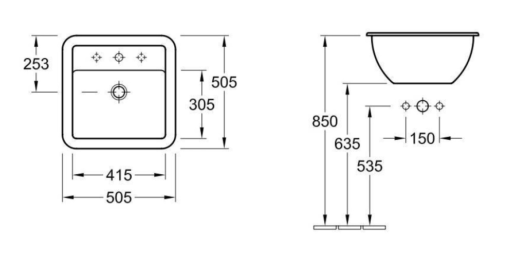 Фото Раковина встраиваемая 515650R2 VILLEROY&BOCH Loop Friends