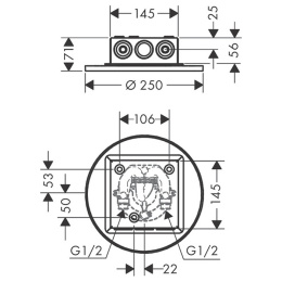 Axor ShowerSolution 35287000 Верхний душ, Ø 250мм, 1jet, потолочный монтаж, цвет: хром