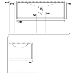 Фото Kerasan SHAPE MOBILE 9325K3 База подвесная 1220х520 мм., 1 ящик, боковины белые/фронт дуб (без раков