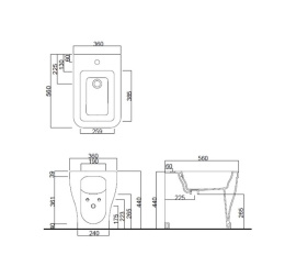 Ceramica CIELO OPERA Quadro OPBIQN - Биде напольное (черный)