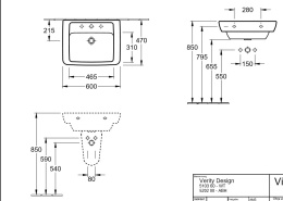 Раковина Villeroy&Boch Verity Design 5103 60 01, 60*57 см