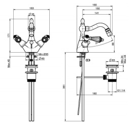 Смеситель для биде F5412CCR FIMA Carlo Frattini Herend Chic