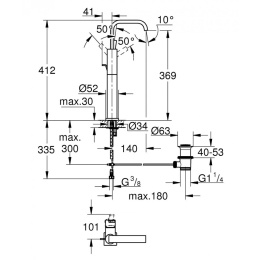 Grohe Allure 32249000 Смеситель для раковины, корпус высокий