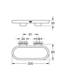 Держатель для полотенца, мыльницы или душевой полочки Grohe Selection 41035DA0, розовая бронза гляне